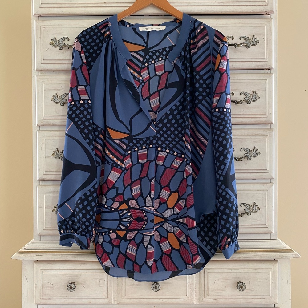 Blue Boho Artsy Blouse